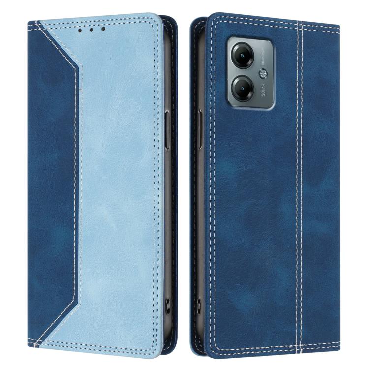 For Motorola Moto G Play / G Power 2025 Skin Feel Two-tone RFID Blocking Vegan Leather Phone Case