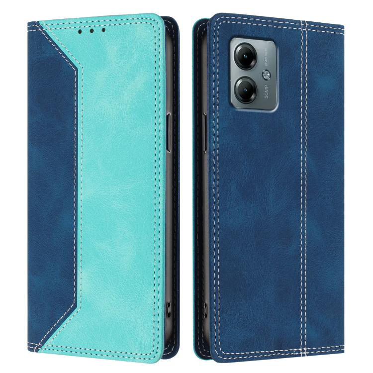 For Motorola Moto G Play / G Power 2025 Skin Feel Two-tone RFID Blocking Vegan Leather Phone Case