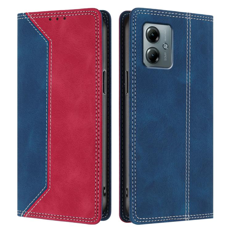For Motorola Moto G Play / G Power 2025 Skin Feel Two-tone RFID Blocking Vegan Leather Phone Case