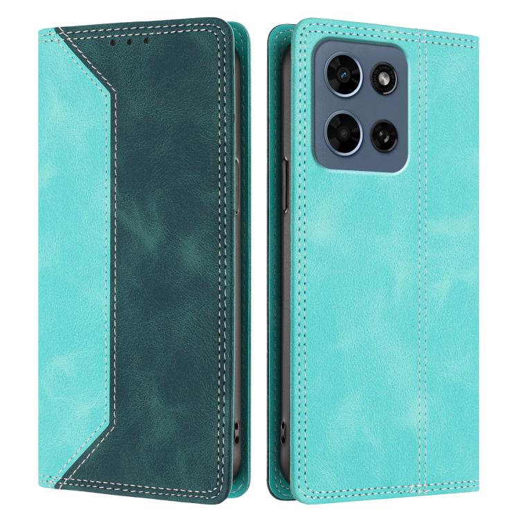 For Motorola Moto G Play 2026 Skin Feel Two-tone RFID Blocking Vegan Leather Phone Case
