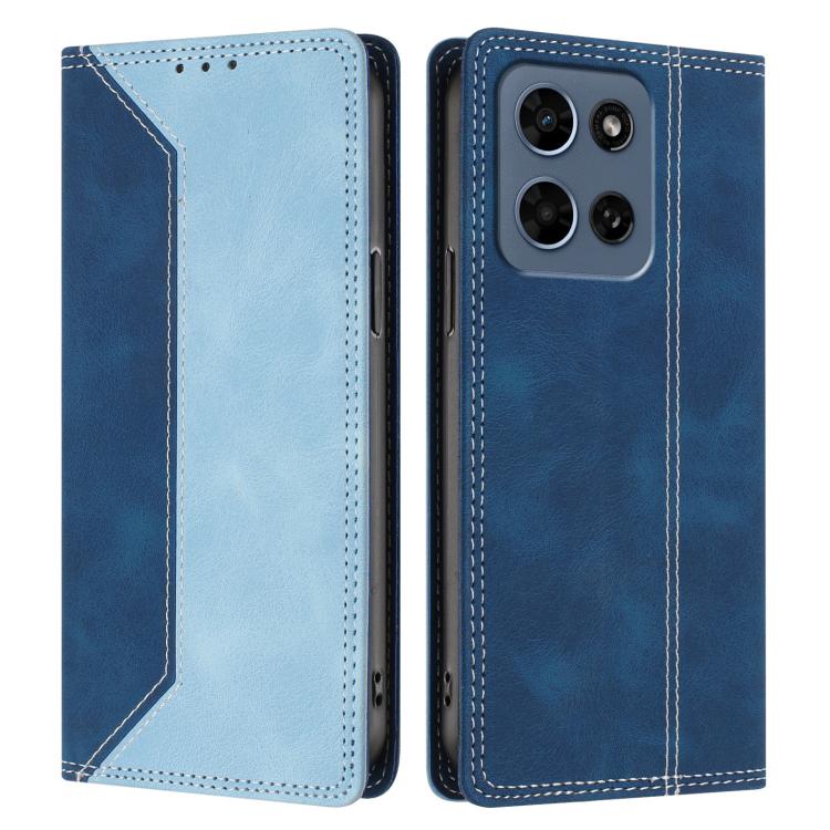 For Motorola Moto G Play 2026 Skin Feel Two-tone RFID Blocking Vegan Leather Phone Case