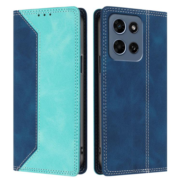 For Motorola Moto G Play 2026 Skin Feel Two-tone RFID Blocking Vegan Leather Phone Case