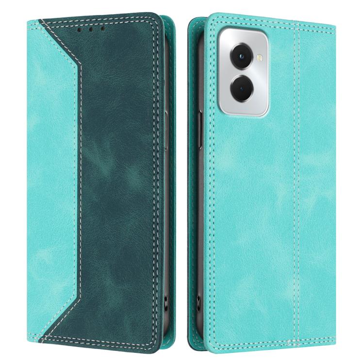 For Motorola Moto G Power 5G 2024 Skin Feel Two-tone RFID Blocking Vegan Leather Phone Case