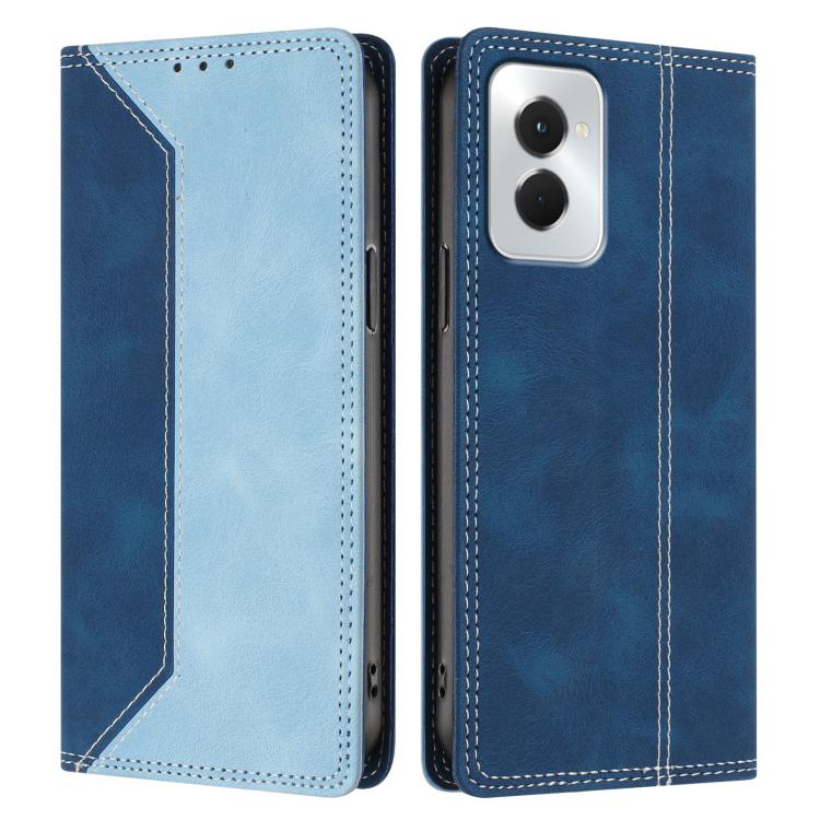 For Motorola Moto G Power 5G 2024 Skin Feel Two-tone RFID Blocking Vegan Leather Phone Case