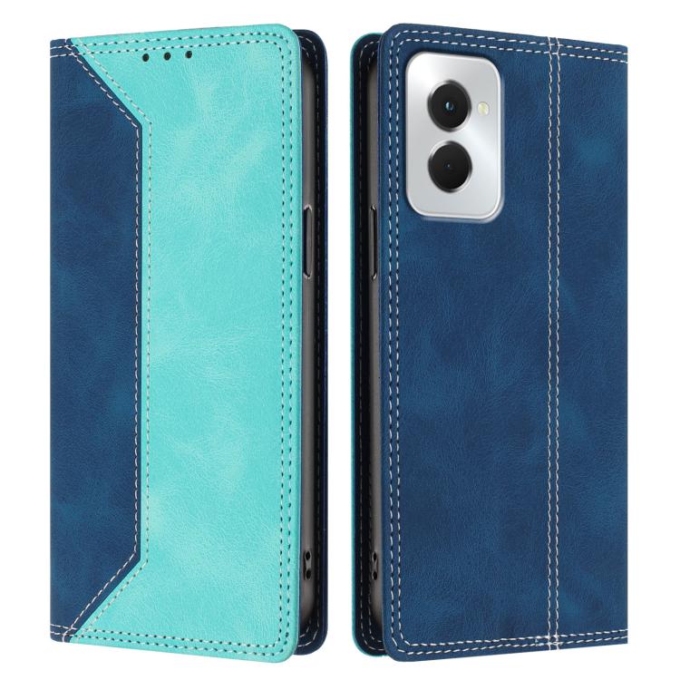 For Motorola Moto G Power 5G 2024 Skin Feel Two-tone RFID Blocking Vegan Leather Phone Case