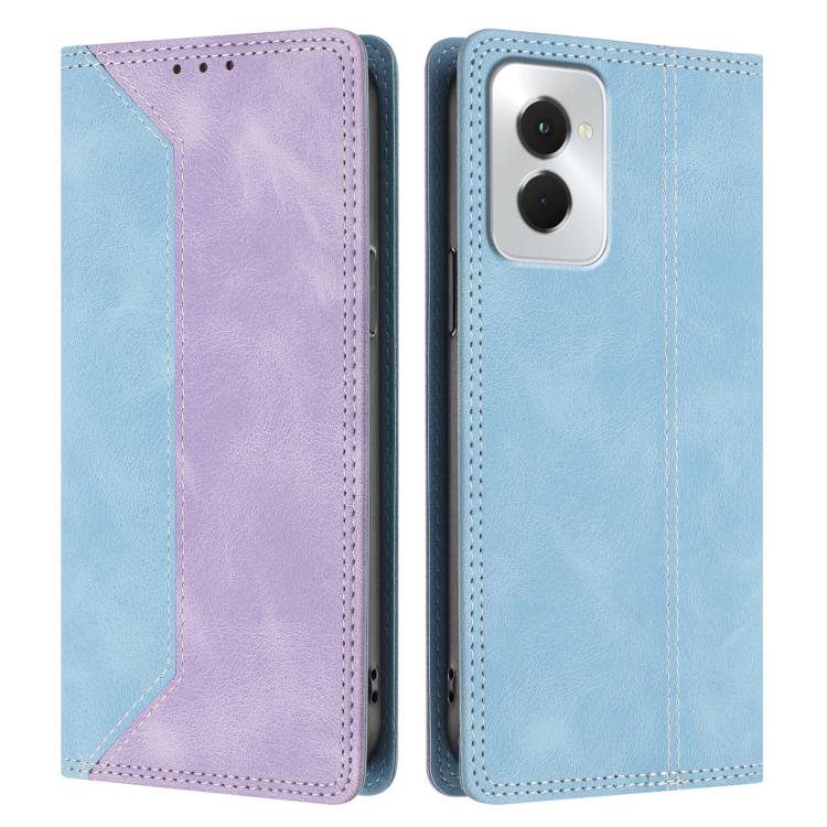 For Motorola Moto G Power 5G 2024 Skin Feel Two-tone RFID Blocking Vegan Leather Phone Case