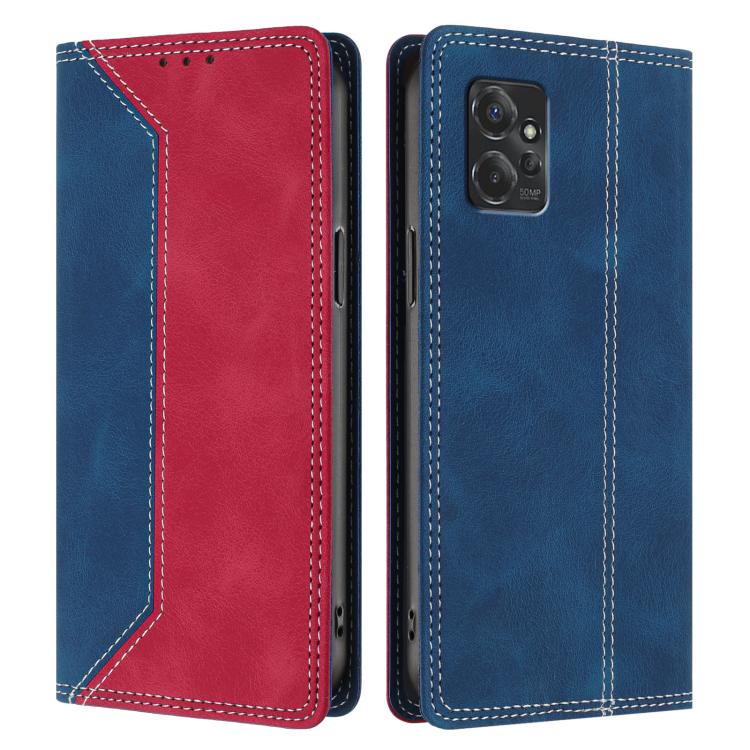 For Motorola Moto G Power 5G 2023 Skin Feel Two-tone RFID Blocking Vegan Leather Phone Case