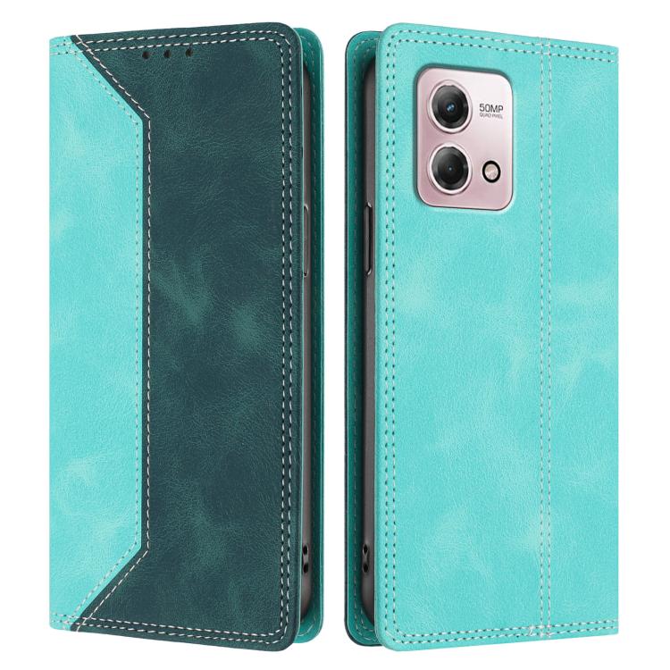 For Motorola Moto G Stylus 4G 2023 Skin Feel Two-tone RFID Blocking Vegan Leather Phone Case