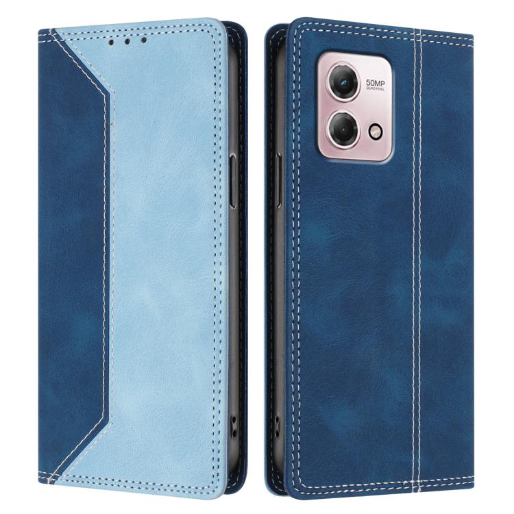 For Motorola Moto G Stylus 4G 2023 Skin Feel Two-tone RFID Blocking Vegan Leather Phone Case