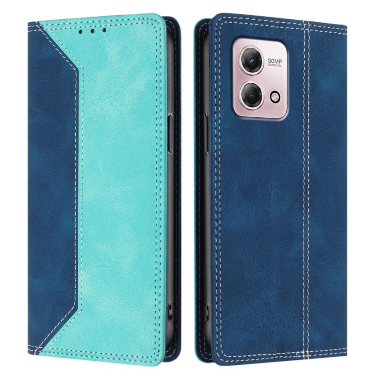 For Motorola Moto G Stylus 4G 2023 Skin Feel Two-tone RFID Blocking Vegan Leather Phone Case