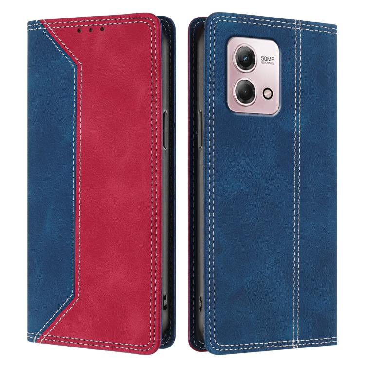 For Motorola Moto G Stylus 4G 2023 Skin Feel Two-tone RFID Blocking Vegan Leather Phone Case