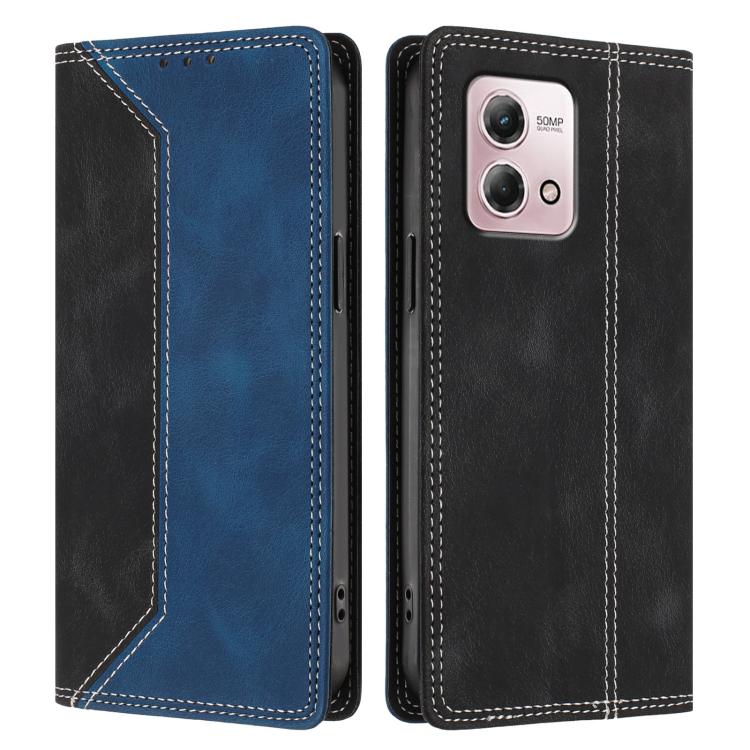 For Motorola Moto G Stylus 4G 2023 Skin Feel Two-tone RFID Blocking Vegan Leather Phone Case
