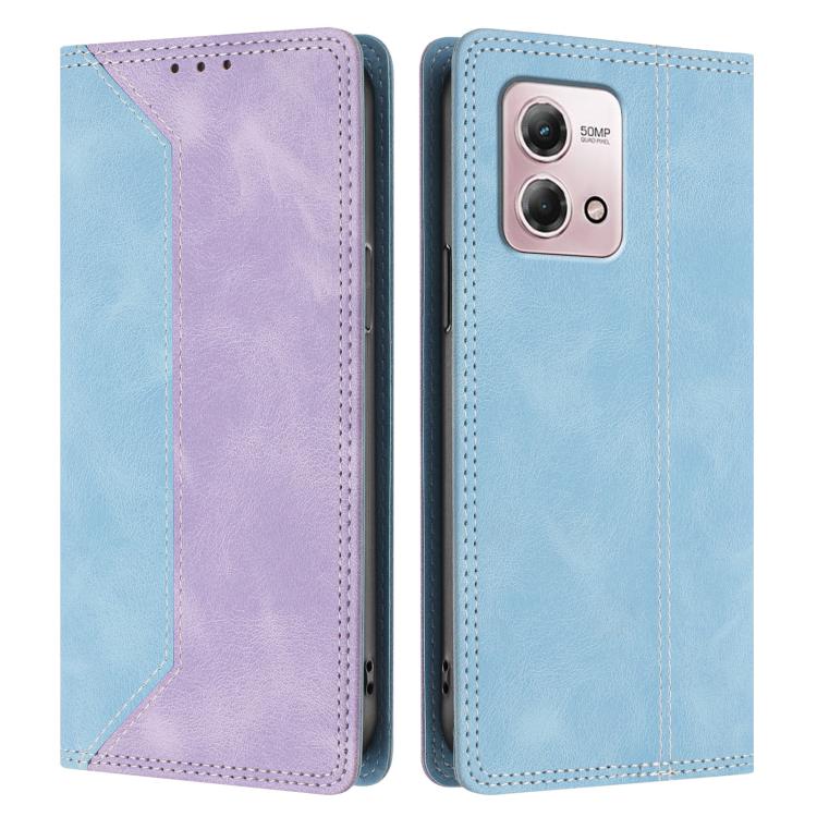 For Motorola Moto G Stylus 4G 2023 Skin Feel Two-tone RFID Blocking Vegan Leather Phone Case