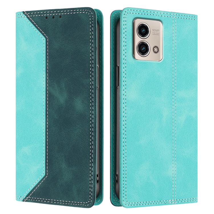 For Motorola Moto G Stylus 5G 2023 Skin Feel Two-tone RFID Blocking Vegan Leather Phone Case