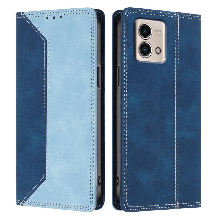 For Motorola Moto G Stylus 5G 2023 Skin Feel Two-tone RFID Blocking Vegan Leather Phone Case