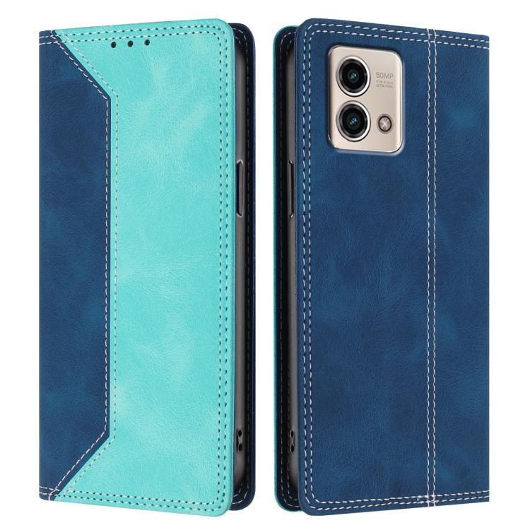 For Motorola Moto G Stylus 5G 2023 Skin Feel Two-tone RFID Blocking Vegan Leather Phone Case