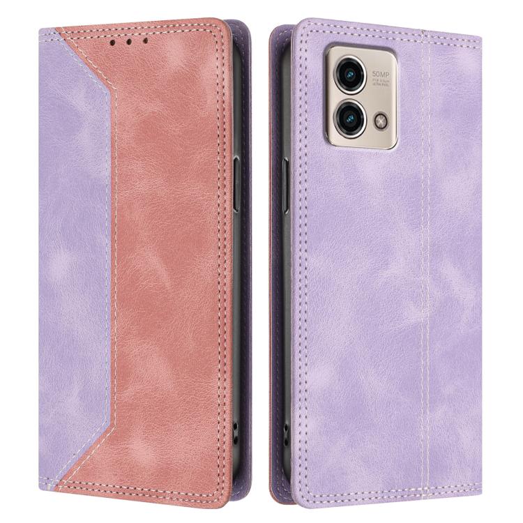 For Motorola Moto G Stylus 5G 2023 Skin Feel Two-tone RFID Blocking Vegan Leather Phone Case