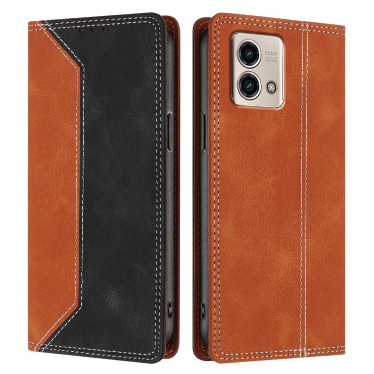 For Motorola Moto G Stylus 5G 2023 Skin Feel Two-tone RFID Blocking Vegan Leather Phone Case