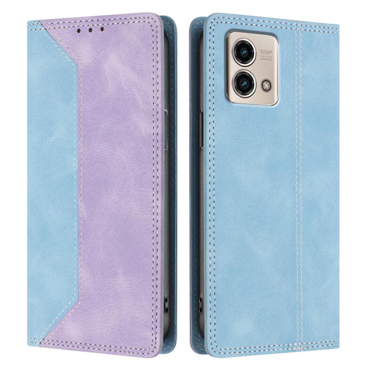 For Motorola Moto G Stylus 5G 2023 Skin Feel Two-tone RFID Blocking Vegan Leather Phone Case