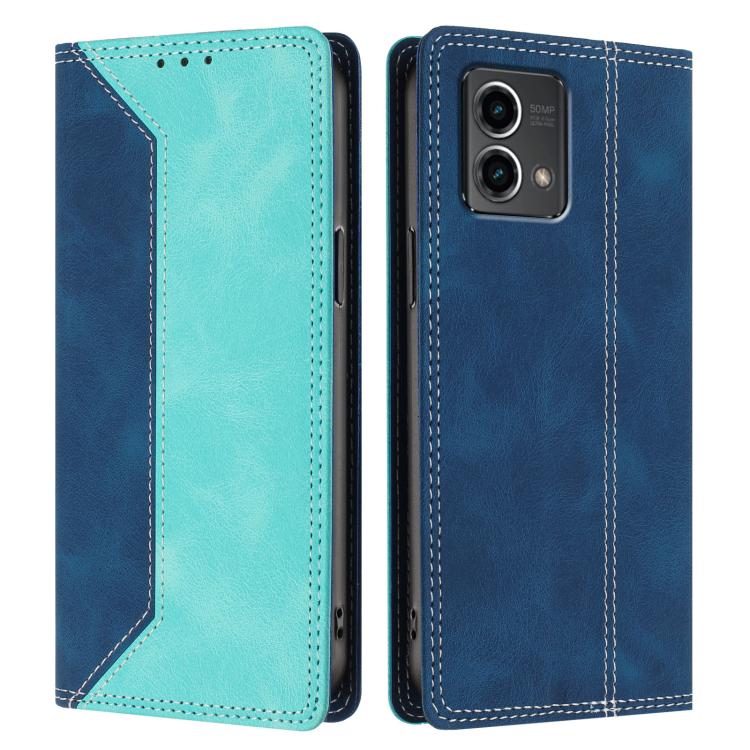 For Motorola Moto G Stylus 5G 2024 Skin Feel Two-tone RFID Blocking Vegan Leather Phone Case