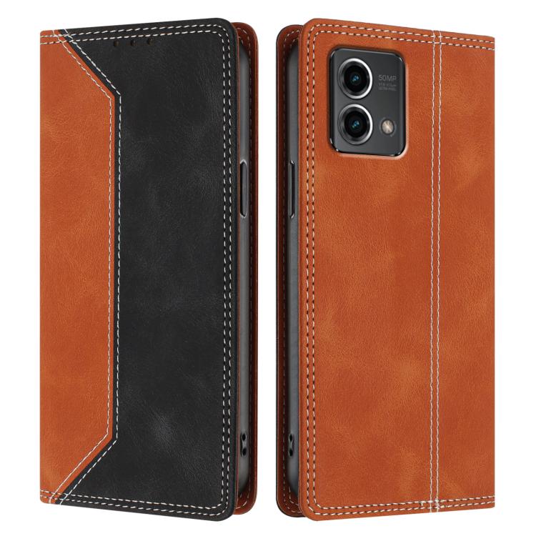 For Motorola Moto G Stylus 5G 2024 Skin Feel Two-tone RFID Blocking Vegan Leather Phone Case