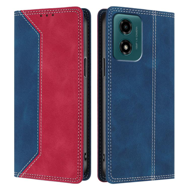 For Motorola Moto G04 / G24 / E14 / G04s 4G Skin Feel Two-tone RFID Blocking Vegan Leather Phone Case
