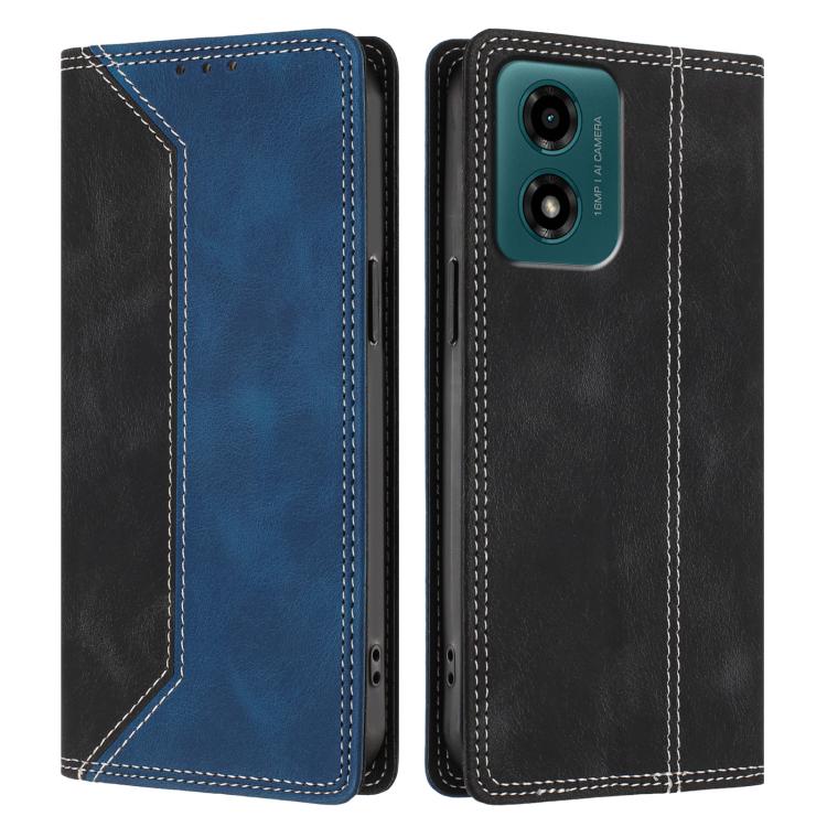 For Motorola Moto G04 / G24 / E14 / G04s 4G Skin Feel Two-tone RFID Blocking Vegan Leather Phone Case