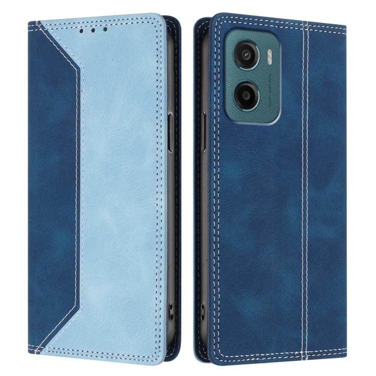 For Motorola Moto G05 Skin Feel Two-tone RFID Blocking Vegan Leather Phone Case