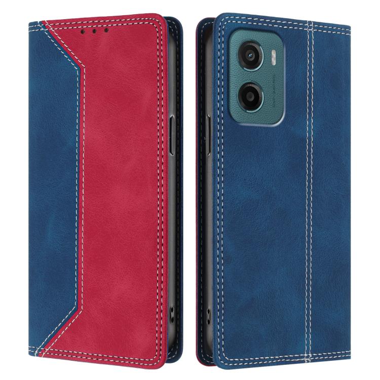For Motorola Moto G05 Skin Feel Two-tone RFID Blocking Vegan Leather Phone Case