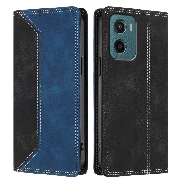 For Motorola Moto G05 Skin Feel Two-tone RFID Blocking Vegan Leather Phone Case