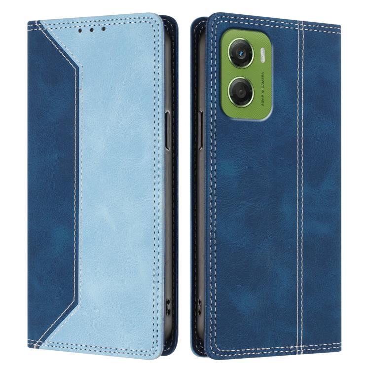 For Motorola Moto G06 4G Skin Feel Two-tone RFID Blocking Vegan Leather Phone Case
