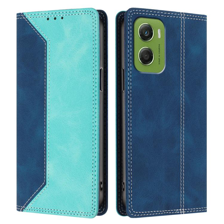 For Motorola Moto G06 4G Skin Feel Two-tone RFID Blocking Vegan Leather Phone Case