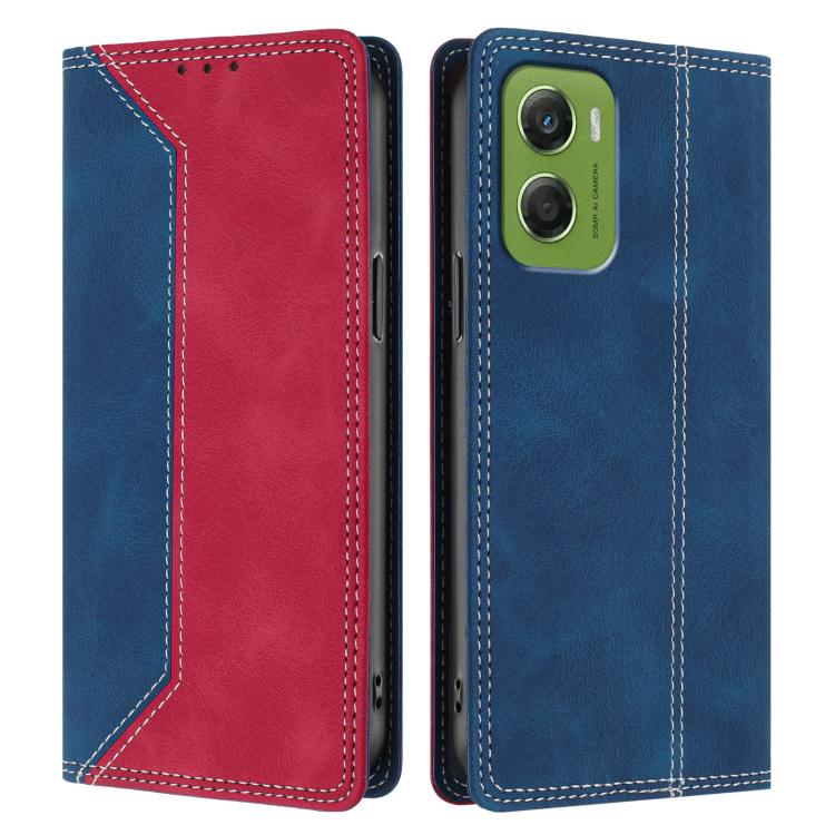 For Motorola Moto G06 4G Skin Feel Two-tone RFID Blocking Vegan Leather Phone Case