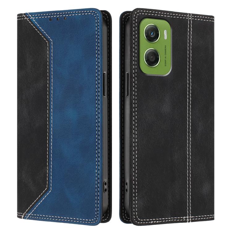 For Motorola Moto G06 4G Skin Feel Two-tone RFID Blocking Vegan Leather Phone Case