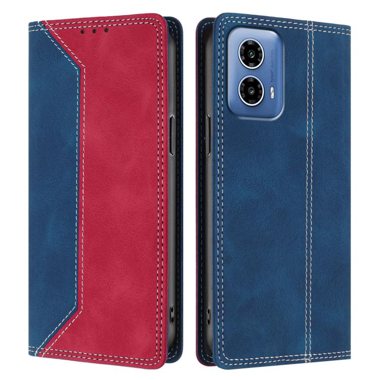 For Motorola Moto G34 / G45 Skin Feel Two-tone RFID Blocking Vegan Leather Phone Case