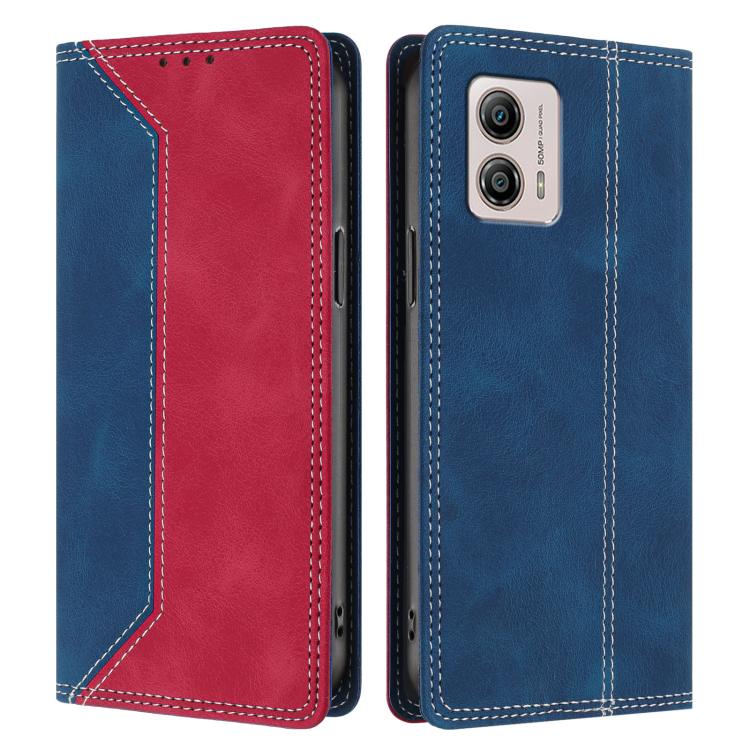 For Motorola Moto G53 5G / G13 4G / G23 4G Skin Feel Two-tone RFID Blocking Vegan Leather Phone Case