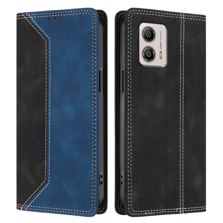 For Motorola Moto G53 5G / G13 4G / G23 4G Skin Feel Two-tone RFID Blocking Vegan Leather Phone Case
