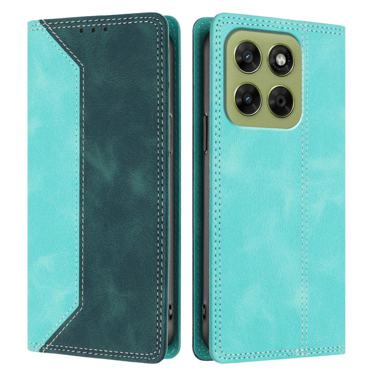For Motorola Moto G67 / G77 5G Skin Feel Two-tone RFID Blocking Vegan Leather Phone Case