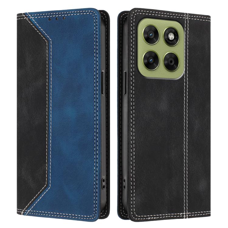 For Motorola Moto G67 / G77 5G Skin Feel Two-tone RFID Blocking Vegan Leather Phone Case