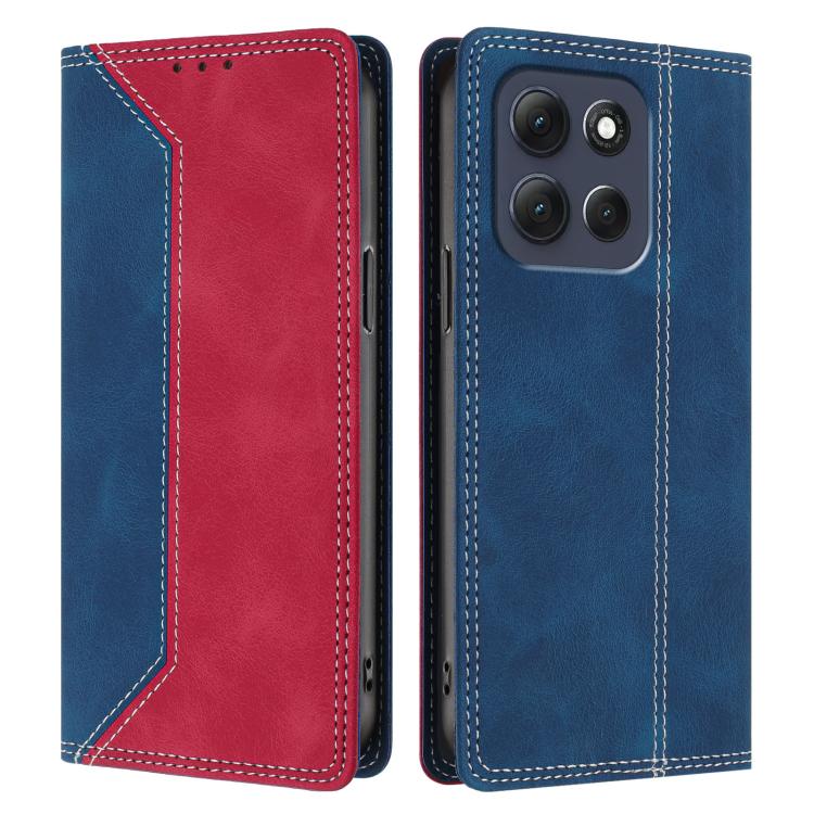For Motorola Moto G86 Power Skin Feel Two-tone RFID Blocking Vegan Leather Phone Case