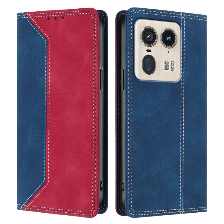 For Motorola Edge 50 Ultra 5G Skin Feel Two-tone RFID Blocking Vegan Leather Phone Case