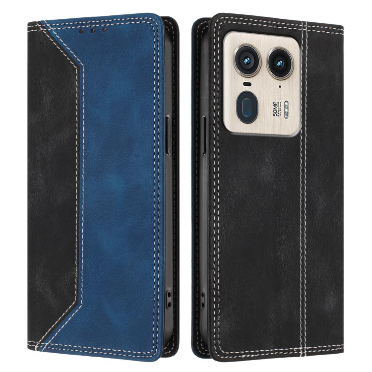 For Motorola Edge 50 Ultra 5G Skin Feel Two-tone RFID Blocking Vegan Leather Phone Case