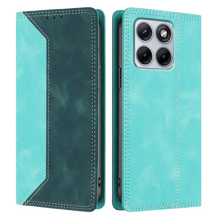For Motorola Edge 70 Fusion Skin Feel Two-tone RFID Blocking Vegan Leather Phone Case