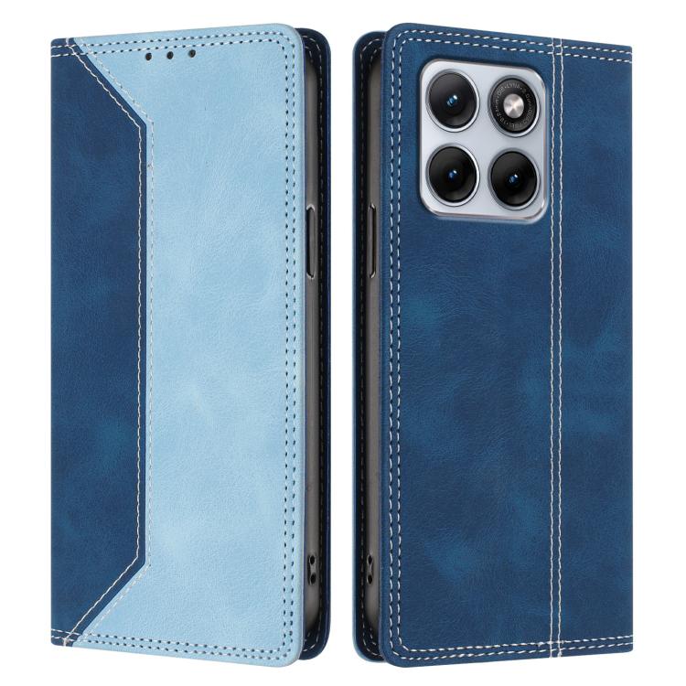 For Motorola Edge 70 Fusion Skin Feel Two-tone RFID Blocking Vegan Leather Phone Case