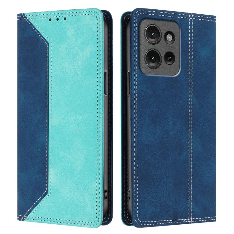 For Motorola Edge 70 Fusion Skin Feel Two-tone RFID Blocking Vegan Leather Phone Case