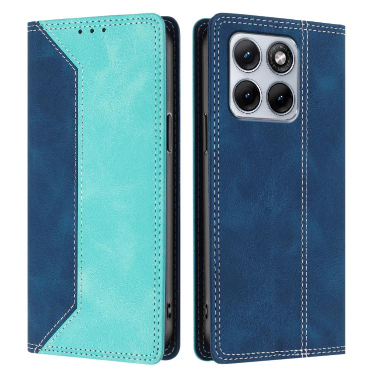 For Motorola Edge 70 Fusion Skin Feel Two-tone RFID Blocking Vegan Leather Phone Case