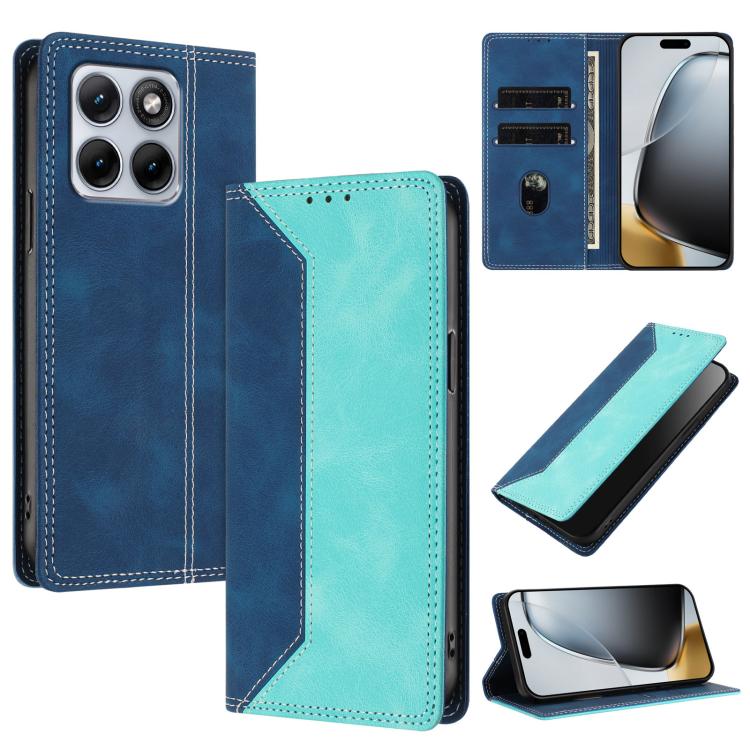 For Motorola Edge 70 Fusion Skin Feel Two-tone RFID Blocking Vegan Leather Phone Case