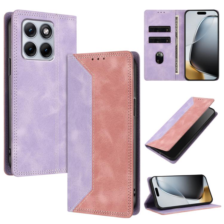 For Motorola Edge 70 Fusion Skin Feel Two-tone RFID Blocking Vegan Leather Phone Case
