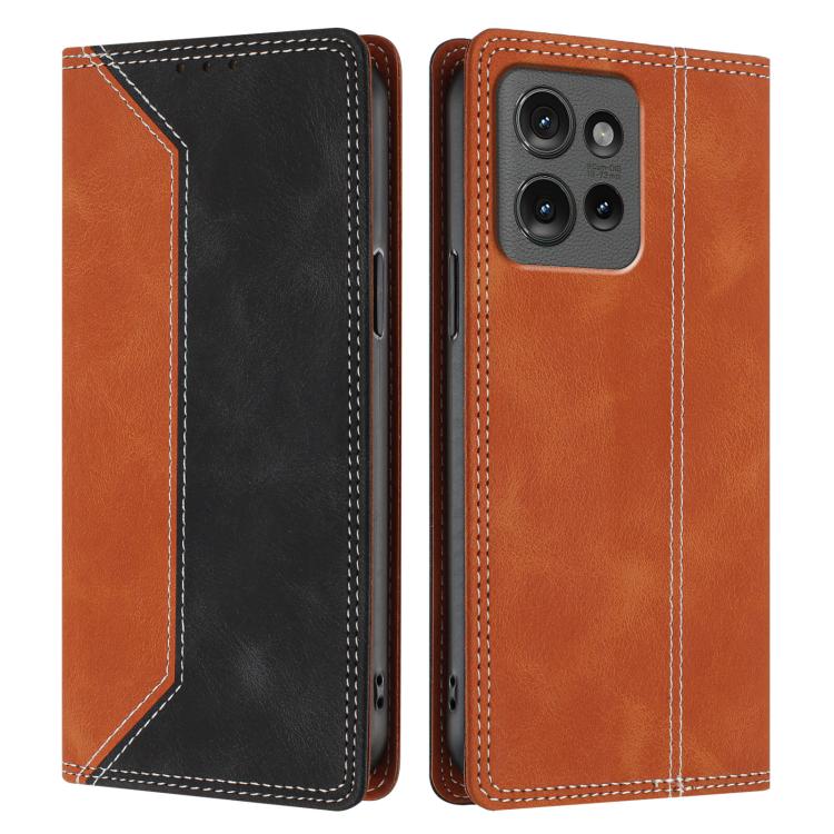 For Motorola Edge 70 Fusion Skin Feel Two-tone RFID Blocking Vegan Leather Phone Case