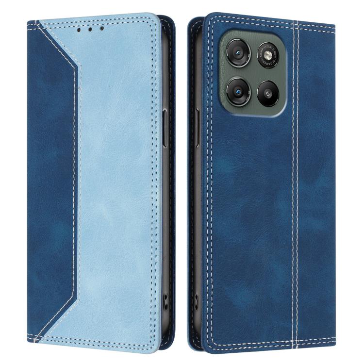 For Motorola Moto G100 5G Skin Feel Two-tone RFID Blocking Vegan Leather Phone Case